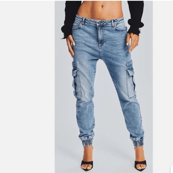 Free People x SER.O.YA Veronica Denim Joggers - Picture 1 of 12